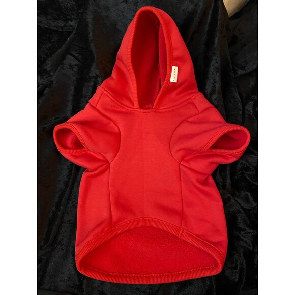 Dog Hoodie Sweater Red Rae Dunn Santa’s Helper Leash Slot Hood NWOT Size M - Picture 2 of 12